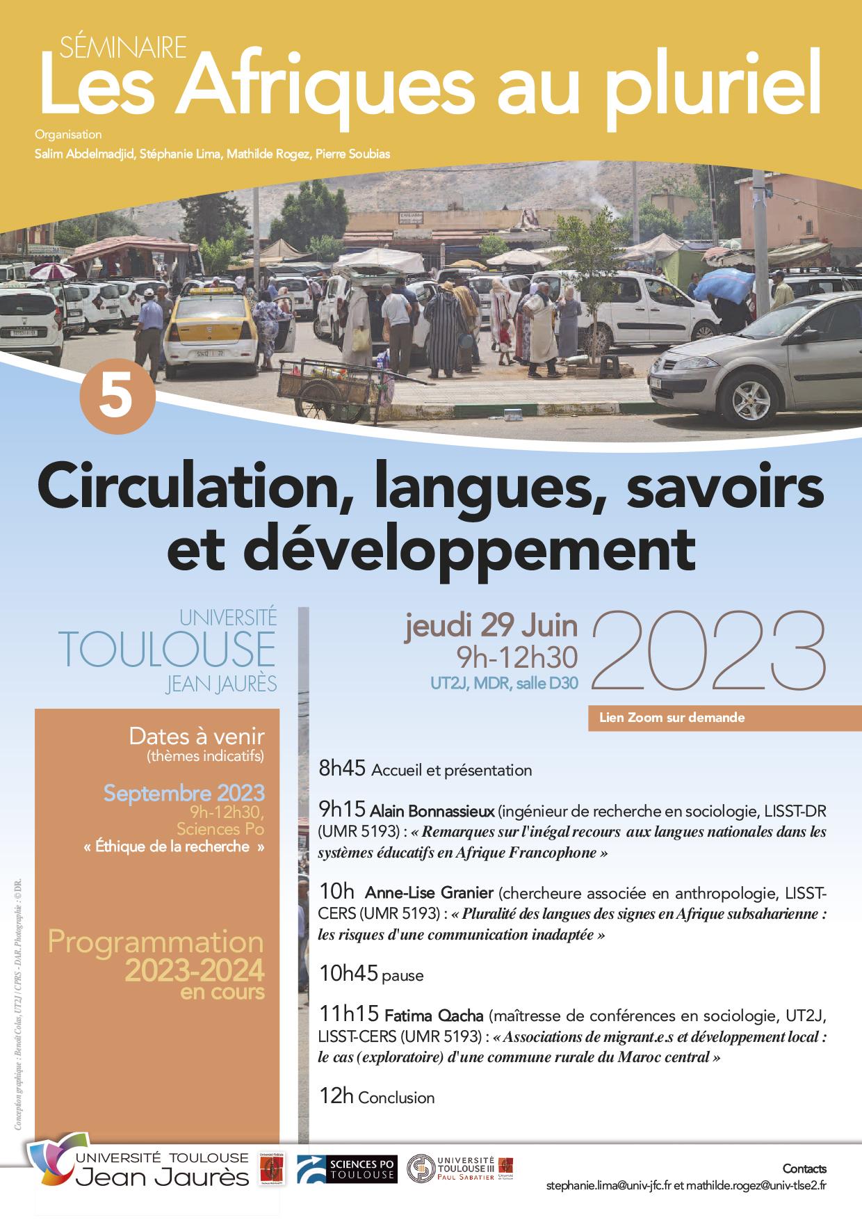 Circulation, langues, savoirs et développement