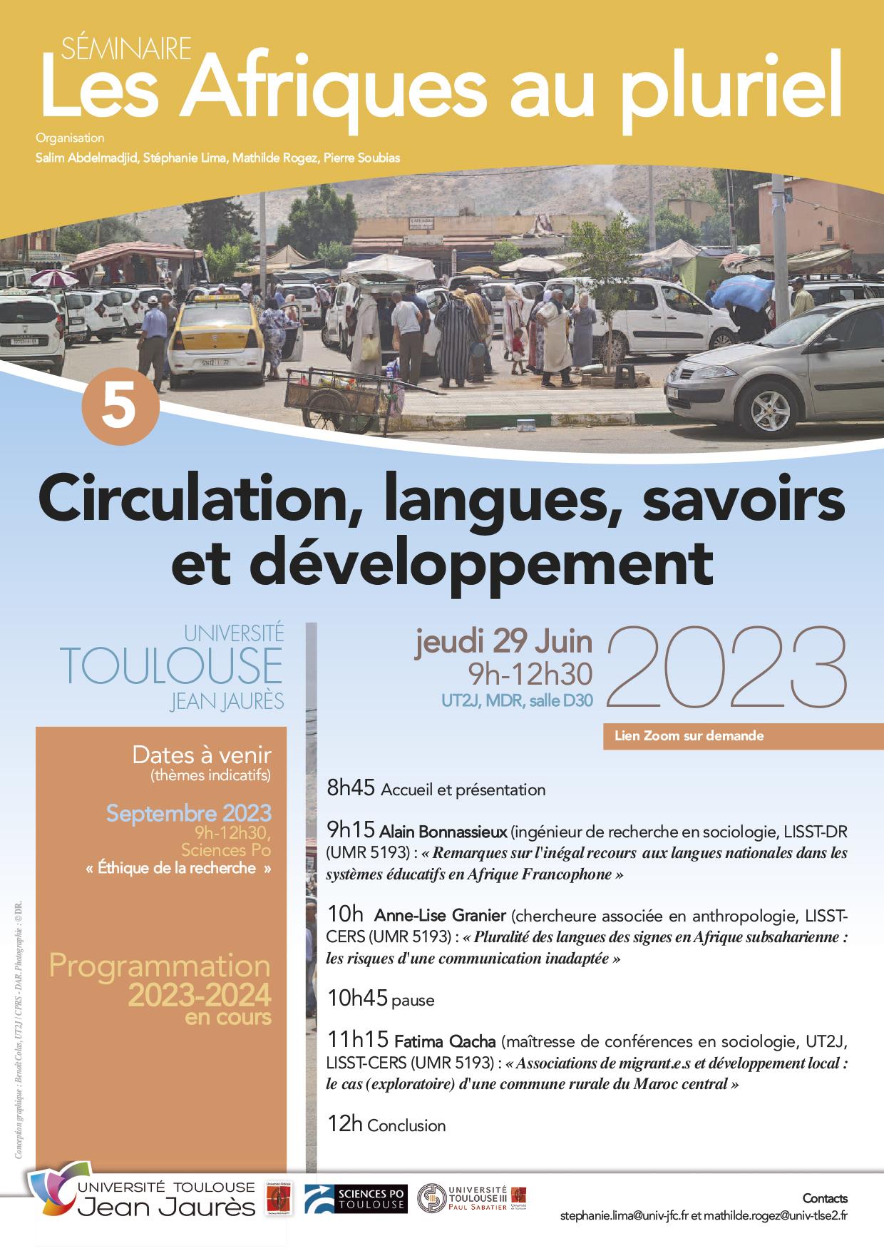 Circulation, langues, savoirs et développement